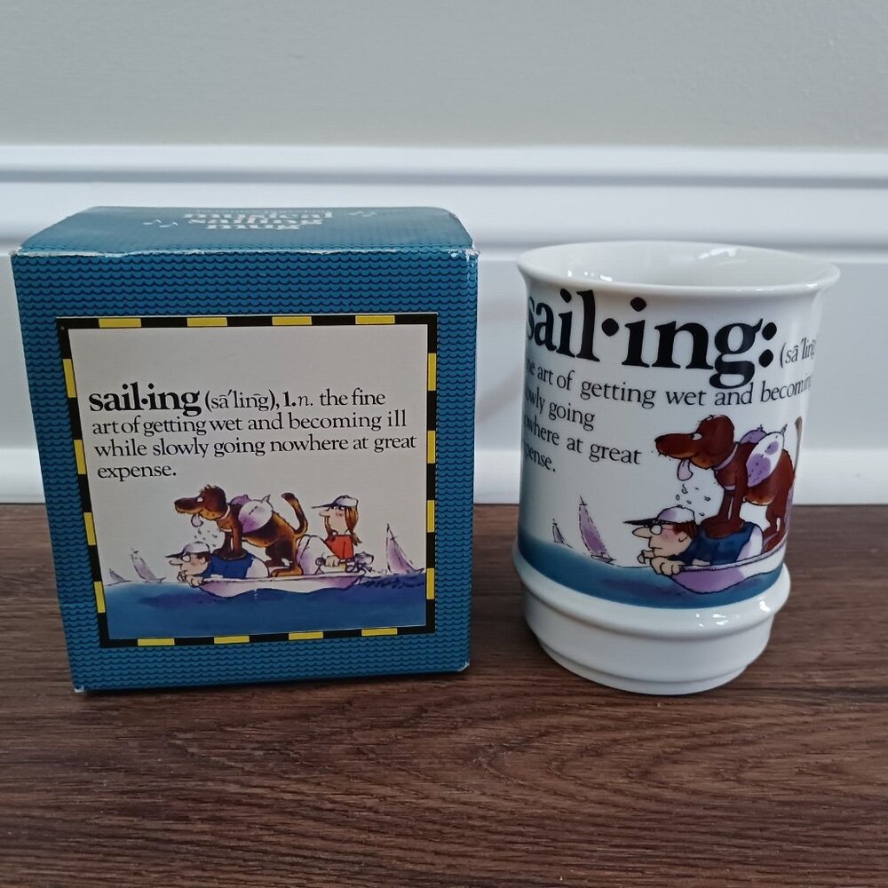Vintage Enesco Sailing‎ Musical Coffee Cup Mug New in Box